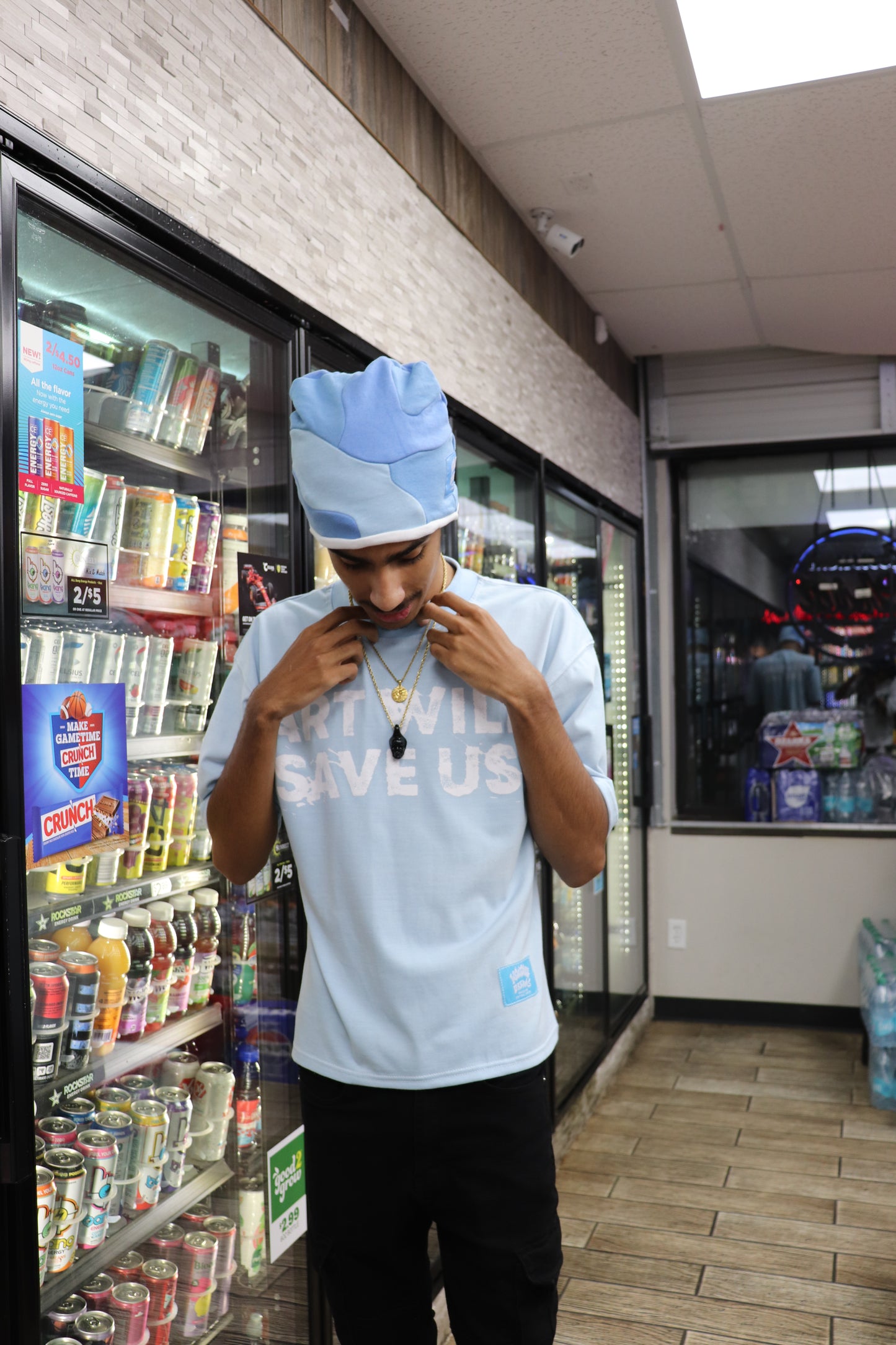 "3 Shades" Blue Skull Cap
